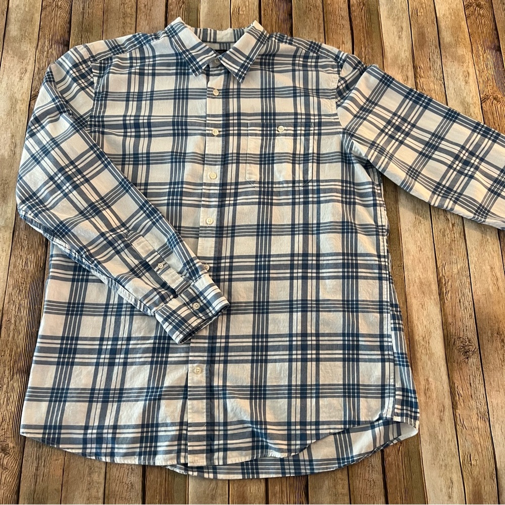 Gap mens long sleeve plaid casual button down shirt | size Extra large
